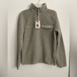 Lucky Brand shearless fleece sweater for men. Size: small. Gray.